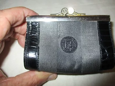 Vintage Fendi Kisslock Mini Coin Purse Wallet Black • $139.95