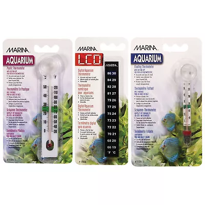 Marina Aquarium Thermometers Fish Tank Tropical Marine Temperature Checking • £3.29