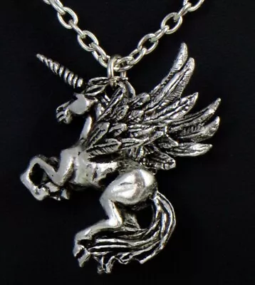 $21.99 • Buy Alchemy Gothic Equalacorn Pendant Necklace P109 Unicorn Pegasus Unisus