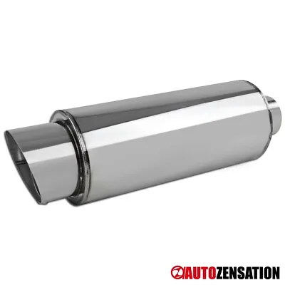 4  Stainless Slant Tip Exhaust Muffler+Silencer Fit Civic Accord S2000 • $31.49