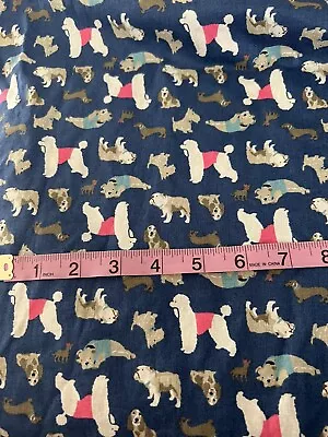 Dogs Bulldog Poodle Chihuahua Wiener Dog Scottie Toss 100% Cotton Fabric 1 Yard • $4.45