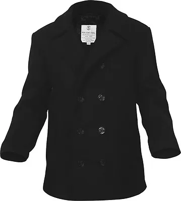 Wool Peacoat US Navy Style Military Cold Weather Heavyweight Jacket • $108.99