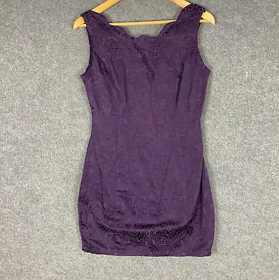 Room Two Clothing Dress Womens 12 Purple Pencil 80s Evening Formal Vintage • $27.96