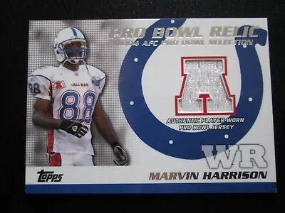 Marvin Harrison 2004 Topps Pro Bowl Relic Authentic Player Worn Jersey Card • $12