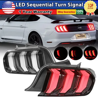 LED Tail Lights For 2015-2022 Ford Mustang Sequential Turn Signal Black Clear • $369.99