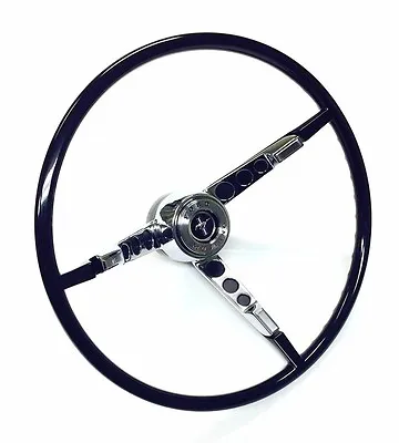 New! 1965-1966 Mustang Ford Licensed Black Steering Wheel Horn Button Horn Ring • $292.85