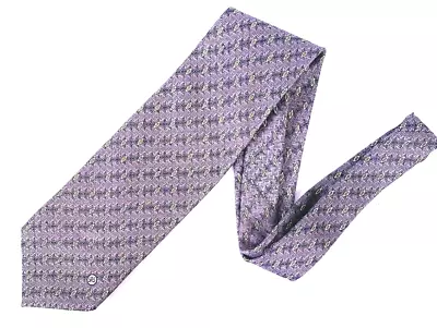 Gianni Versace Classic V2 Silk Handmade Neck Tie Diamond Design Gray ITALY #5449 • $22.89