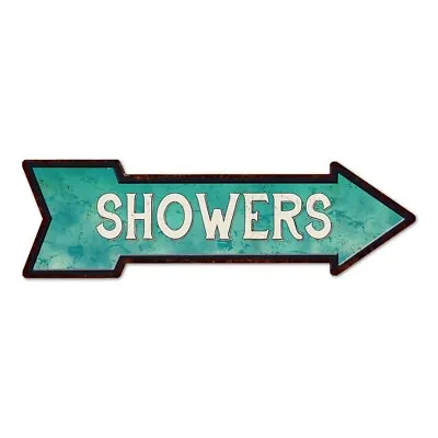 $22.95 • Buy Showers Rt Arrow Vintage Looking Beach House Metal Sign 5x17 205170001015