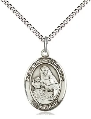 St. Madonna Del Ghisallo Medal In 3/4  Sterling 18  Rhodium Plate Clasp Chain • $55.16