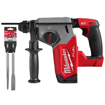 M18 FUEL 18V Cordless Sds-Plus Rotary Hammer W/ Bull Point & Steel Flat Chisel • $578.46