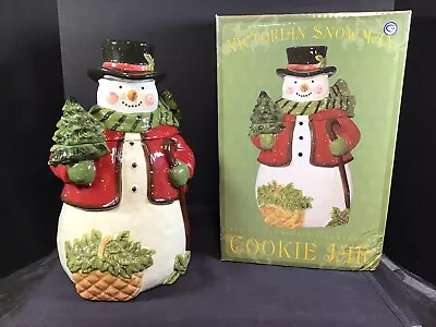 Susan Winget Victorian Snowman Christmas Cookie Jar By Certified International • $34.95