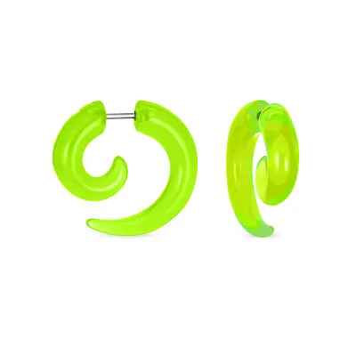 Swirl Spiral Faux Ear Plug Taper Earrings Surgical Steel More Colors • $12.99