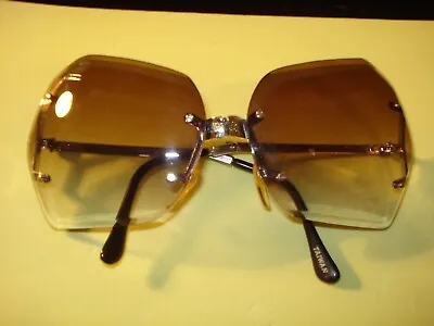 Vintage S. Tone Brown Clear Lens Foldup Sunglasses With Case 1980's   Never Worn • $16.99