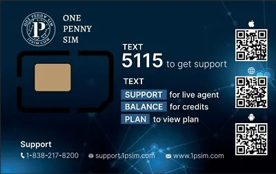 1PSIM Preloaded Prepaid Sim Card 100 Talk Text Data • $5