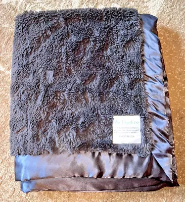 My Blankee  Blanket Luxe Minky Dark Gray/black  Satin Trim 34 X 30” USA Made • $19.50