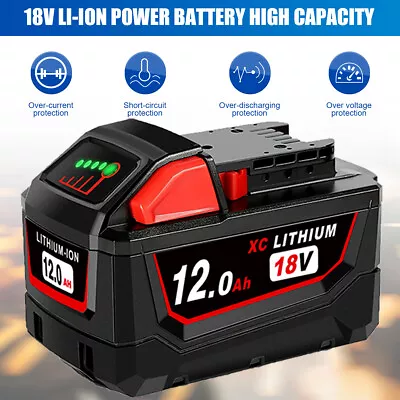 12AH For Milwaukee For M18 Lithium Extended Capacity Battery 48-11-1850 LI-ION • $54.89