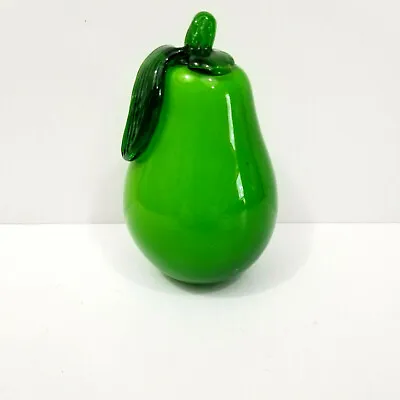 Vintage Murano Style Hand-Blown Art Glass Pear Fruit Décor • $9.95