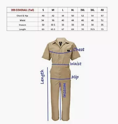 Short Sleeve Coverall Jumpsuit Boilersuit Protective Work Gear Tall Sizing  • $30.99