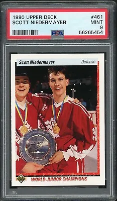 1990 Upper Deck #461 Scott Niedermayer Psa 9 Mint Rc Rookie Hof • $15