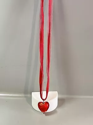 Murano Glass Style Red Heart Necklace - Summer Chic! • £18