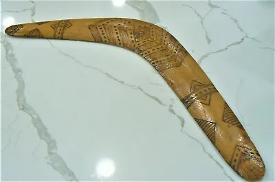 Australian Boomerang Vintage Unusual Incised Pattern 22 Inches • $65