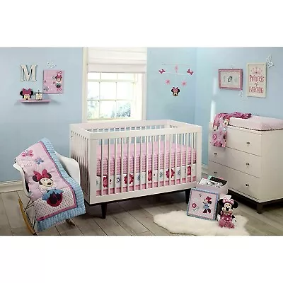 Disney Minnie Mouse Happy Day 3piece Baby Crib Bedding Set - SEE DETAILS 👓 • $29.99