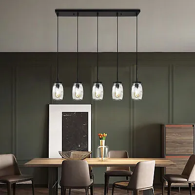 5-Light Glass Mason Jar Island Pendant Light Kitchen Ceiling Light Fixture Decor • $64.60