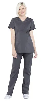 Cherokee Workwear Women's Maternity Scrub Set WW685 Mock Wrap Top & WW220 Pants • $61.96