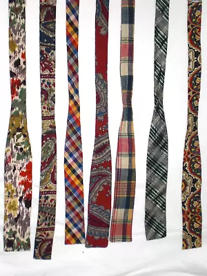 Vtg. Bow Ties 1940's -50s Self Tie Square End Lot Of 7 Assorted • $45