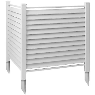 OPEN BOX - 48 X48  Louvered Privacy Screen Outdoor Fence For AC / Trash -White • $104.99