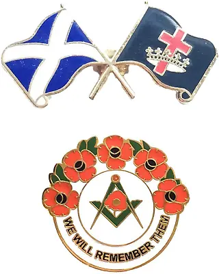 £8.99 • Buy Masonic Knights Templar Scotland Badge And Masonic We Will Remember Enamel Badge