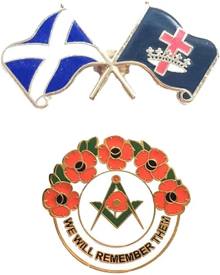 £8.99 • Buy Masonic Knights Templar Scotland Badge And Masonic We Will Remember Enamel Badge
