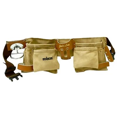 Professional Heavy Duty Leather Double Tool Belt And Hammer Holder • £11.99