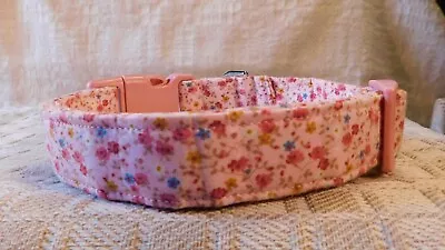 Pink Dog Collar For Female Dog Male Dog  Sweet Little Flowers On PInk • $12