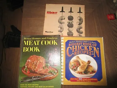 3 Meat Cookbooks 2-Better Homes & Gardens 1 Chicken &1 Meat & Kabob It Idea Book • $10.99