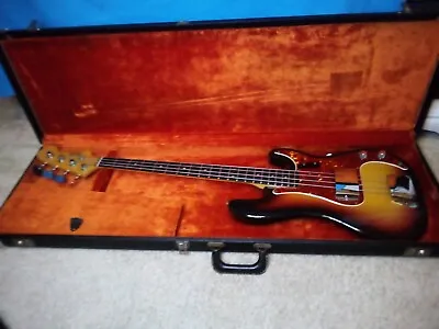 Vintage Fender Precision Bass Sunburst 1968 With Case. Tested And Confirmed. • $7500