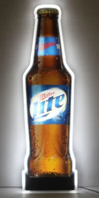 Miller Lite Beer Bottle LED Light Promo Sign #6775 Genuine 15.5  Advertising • $49.99