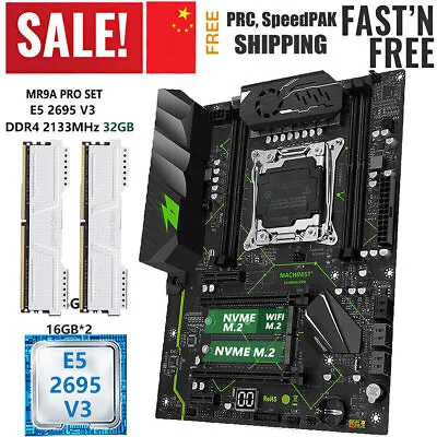 X99 Motherboard E5 2695 V3 CPU LGA 2011-v3 32GB DDR4 2133MHz ECC RAM Combo Kit • $165.99