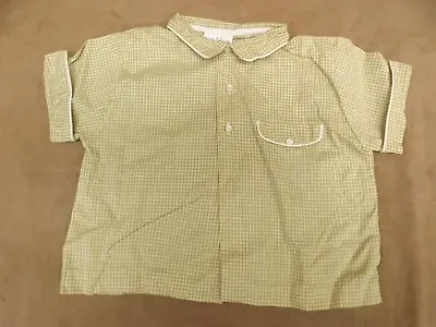 Walter J Munro Vtg 1950s NEW Brown Plaid Summer Cotton Button Down Shirt Boys 3X • $9.99