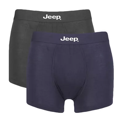 Jeep 2 Pack Plain Fitted Hipster Boxers • £10.99