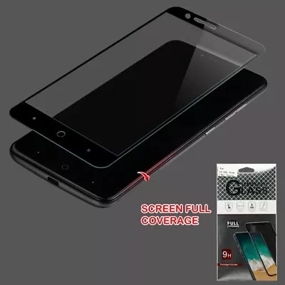 For ZTE Blade Z Max Z982 Full Coverage Tempered Glass Screen Protector/Black • $6.69