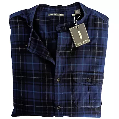 Michael Bastian Men's Flannel Shirt Blue Plaid Size L • $29.99