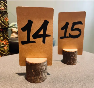 20/100x Rustic Wedding Name Place Card Holders Table Quality Tree Wood Mini Logs • £5.65