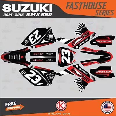 Graphics Decal Kit For Suzuki RMZ250 RMZ 250 2014 2015 2016 FH Series - Red • $137.99