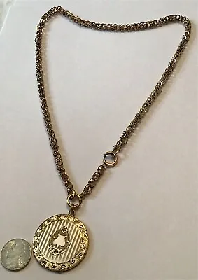 Vintage Art Deco Gold Filled Locket Pendant Necklace S2 • $175