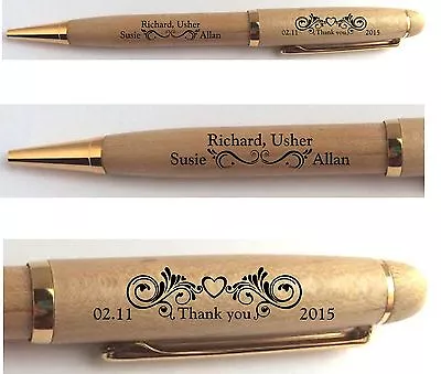 Thank You Wedding Gift Usher Best Man Personalised Engraved Pen Favour Keepsake • £8.99