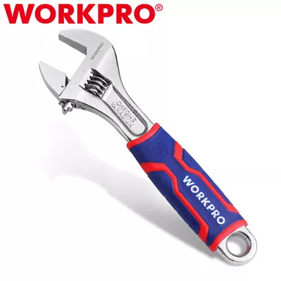 WORKPRO 8-in Adjustable Wrench Wide Jaw Opening Wrench  Chrome Plated Metric/SAE • $18.99