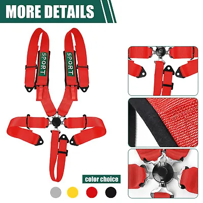 Universal Red 5 Point Camlock Quick Release Racing Seat Belt Harness • $59.99