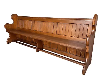 Antique Solid Oak Old Chapel Or Church Bench - Old Pew Seat - Church Bench  UKAA • £1045