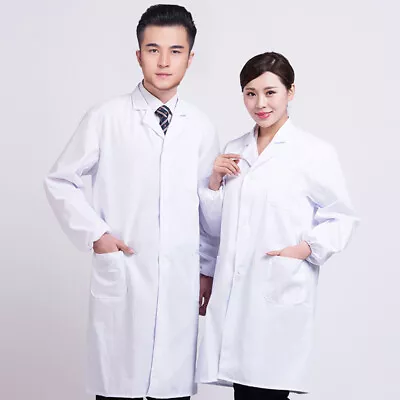 Mens Womens Lab Coats Medical Services Uniform Nurse Doctor White Work Clothes • $9.97